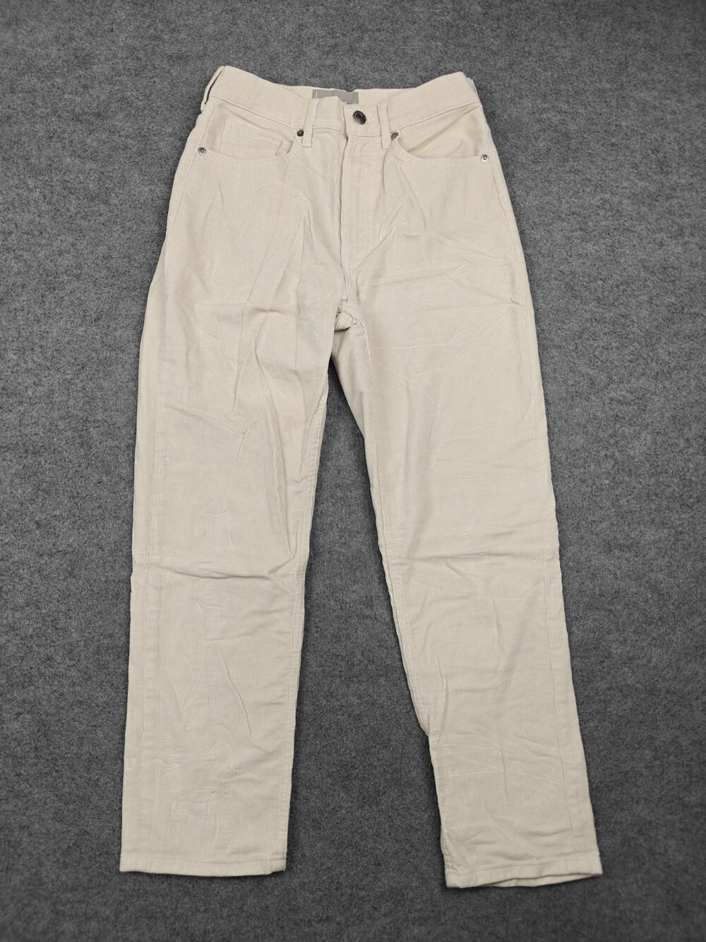 Everlane Pants Womens 27 White Cropped Corduroy Stretch Pockets Slim Flat Front